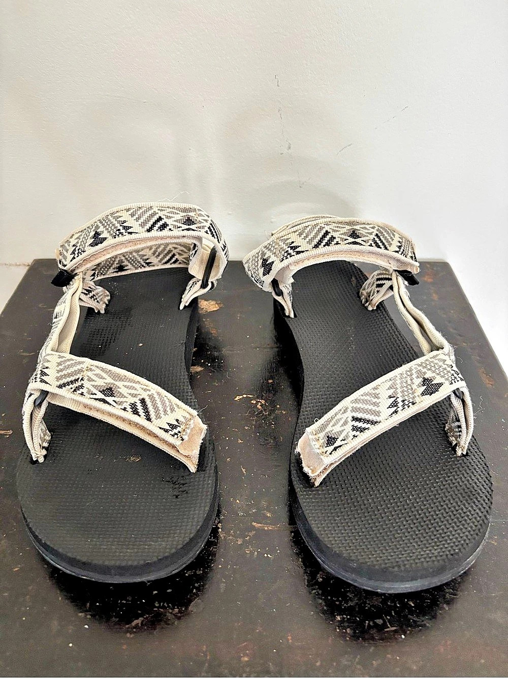 Teva Original Universal Women's Geometric Strap Sandals in Black & White